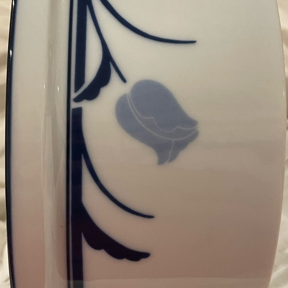 DANSK Tivoli “Belles Fleurs” BLUE Round Soufflé Casserole Baking Dish 8.25” RARE - Picture 5 of 9